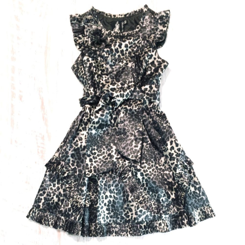 NWOT Twelve by Twelve Satin Pleated Ruffle Dress